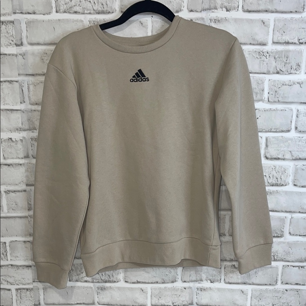 Adidas Beige Crewneck Sweater Boys Size M